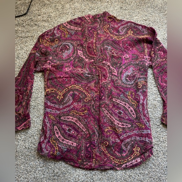 Lauren Ralph Lauren Paisley purple pink maroon Blouse - Picture 5 of 5